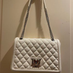 Moschino White Quilted Shoulder bag